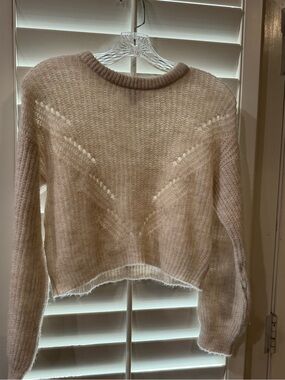 Topshop Ivory Lightweight Crewneck Knit Sweater